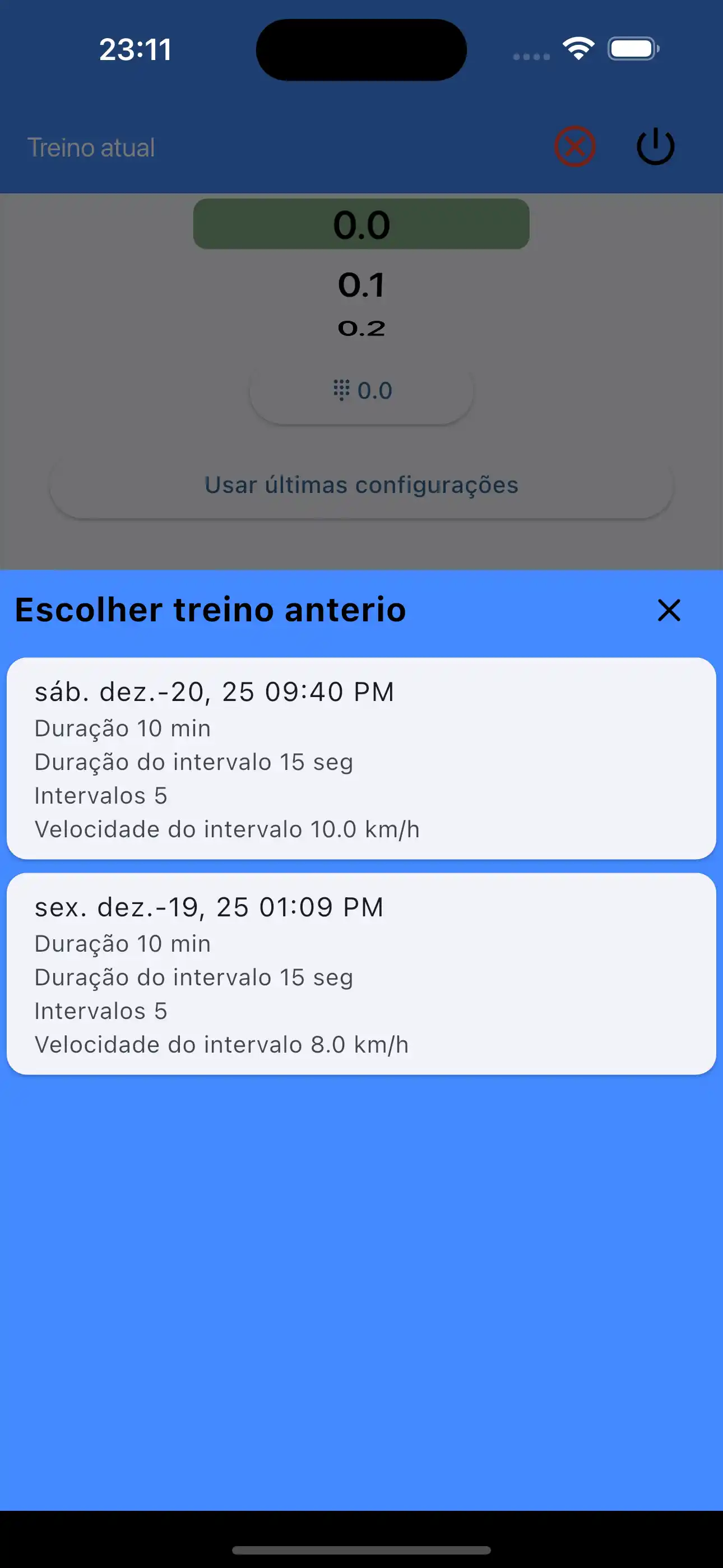 Scegli le ultime impostazioni Intervalli Cardio HIIT