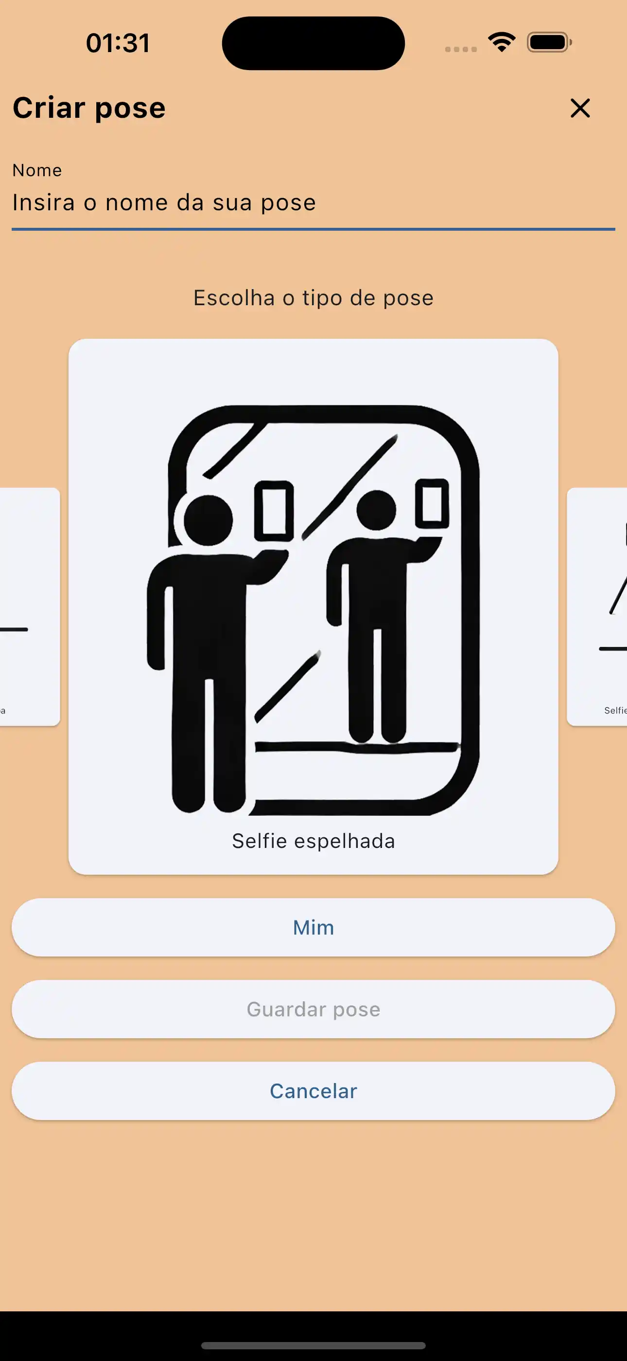 Crea pose per selfie a specchio