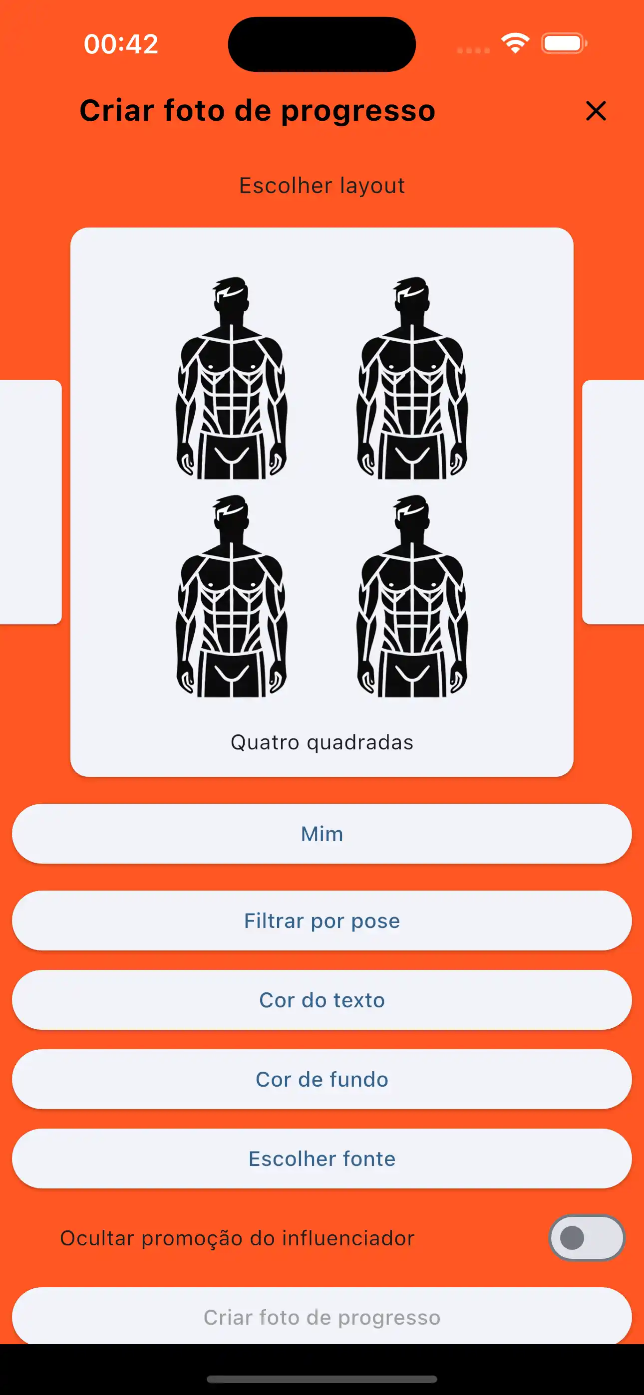 Foto del progresso quattro quadrata