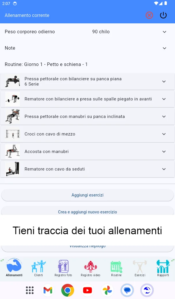 Schermata tablet Android