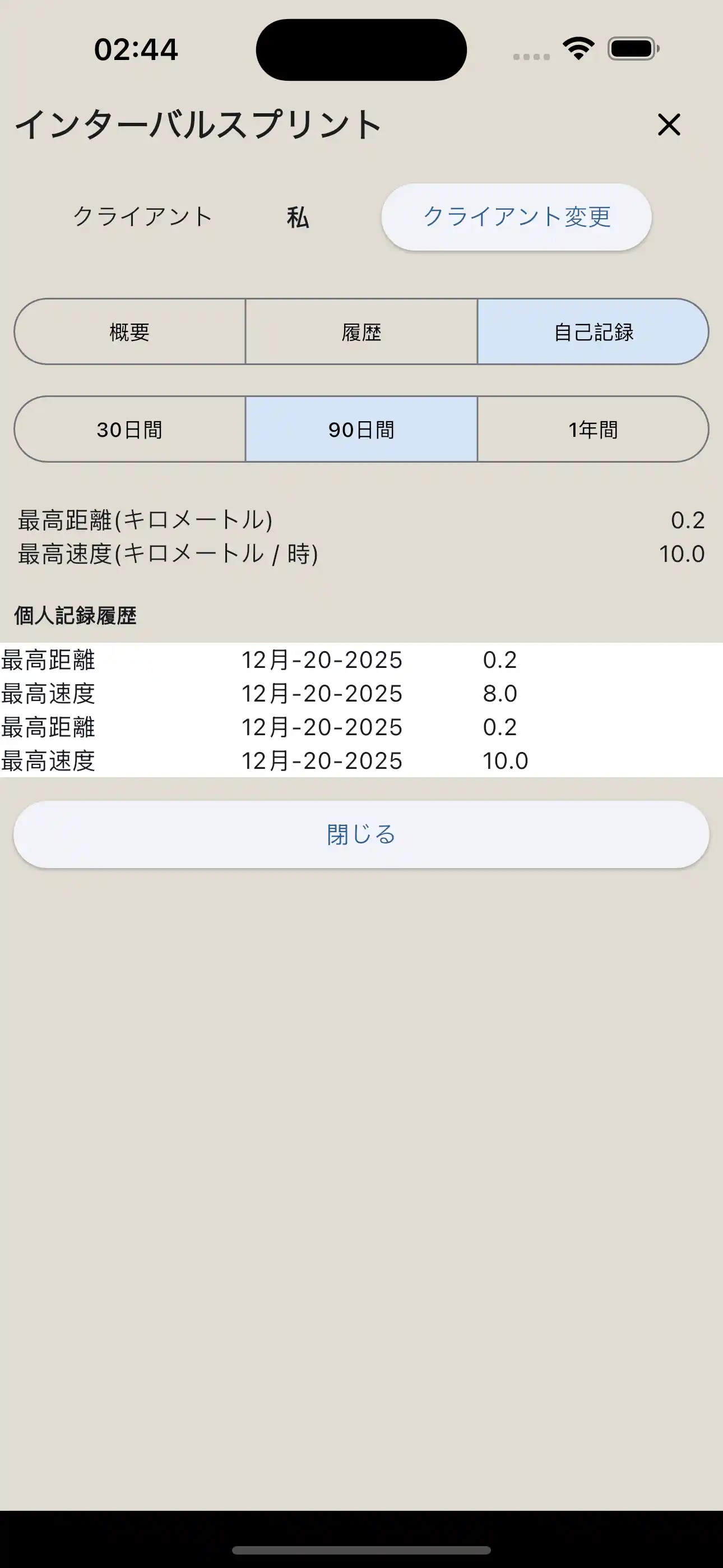 心臓パーソナルレコードレポート