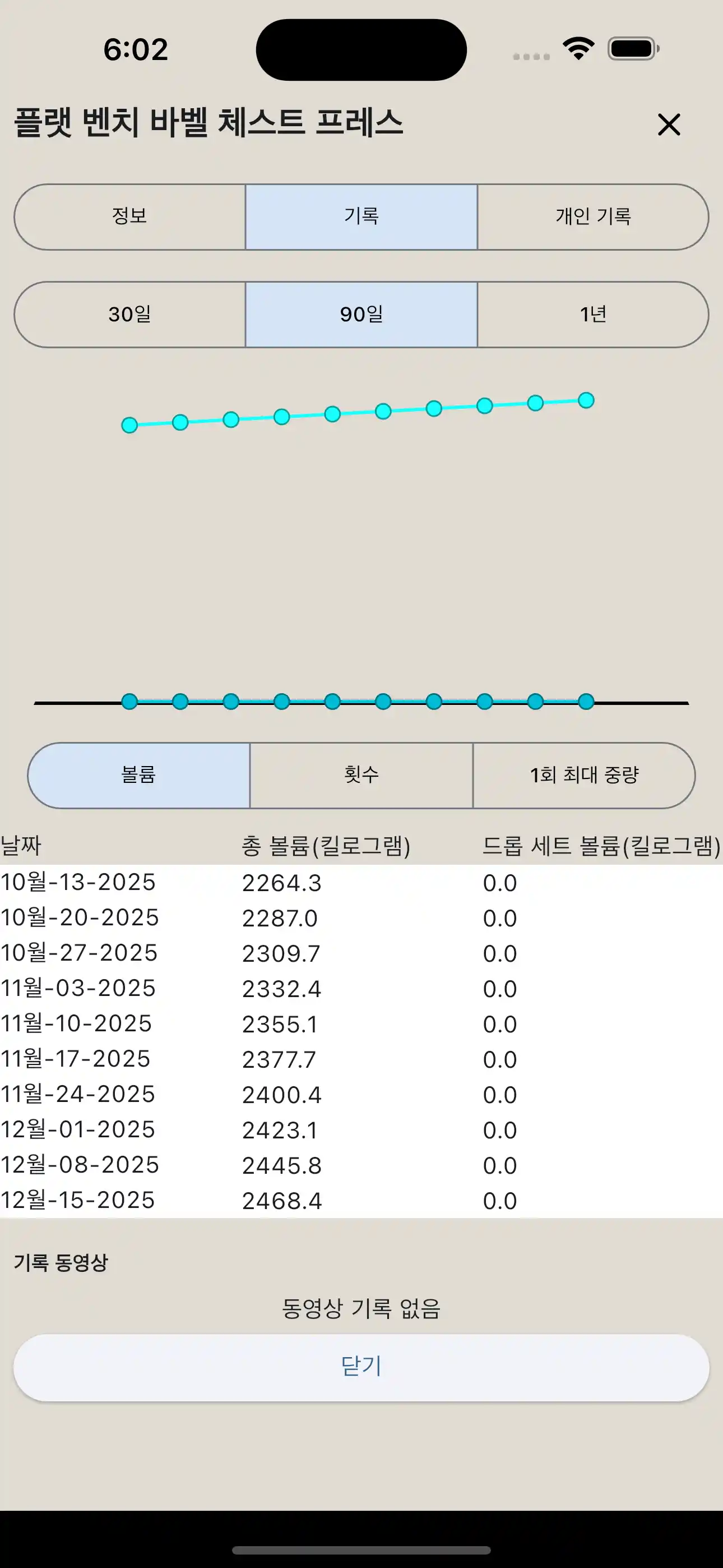 운동 보고서 휴대폰