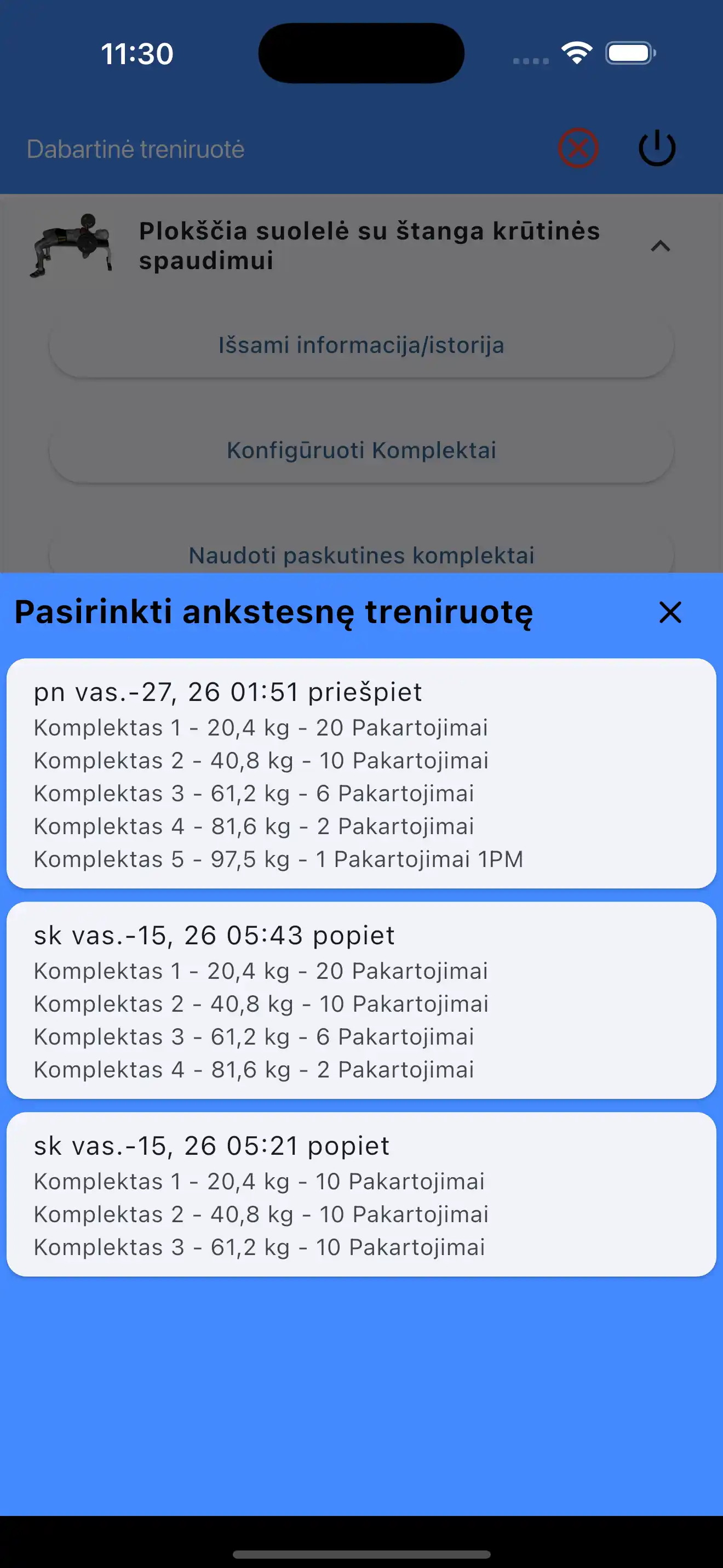 Pasirinkti paskutinius rinkinius svorio treniruotė