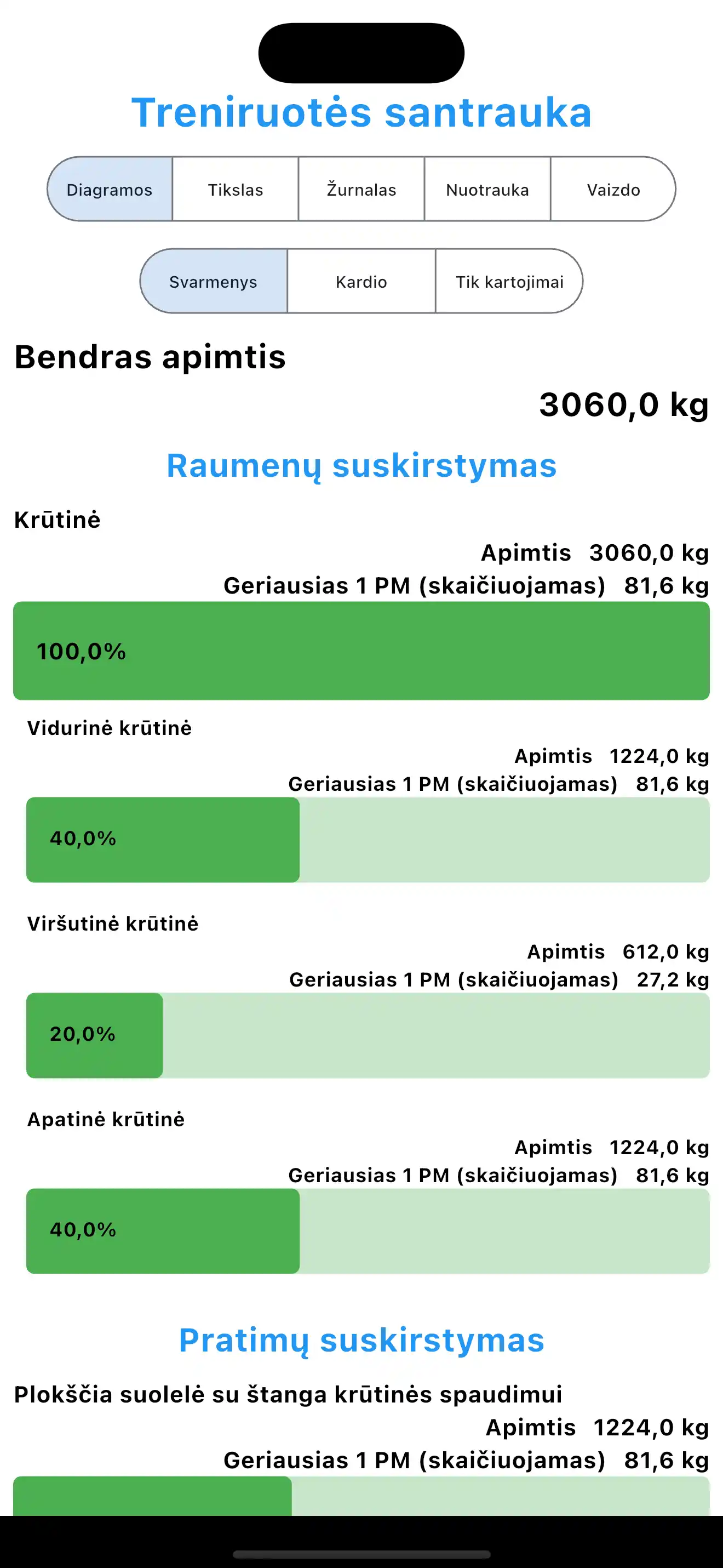 Patobulinta treniruočių santrauka