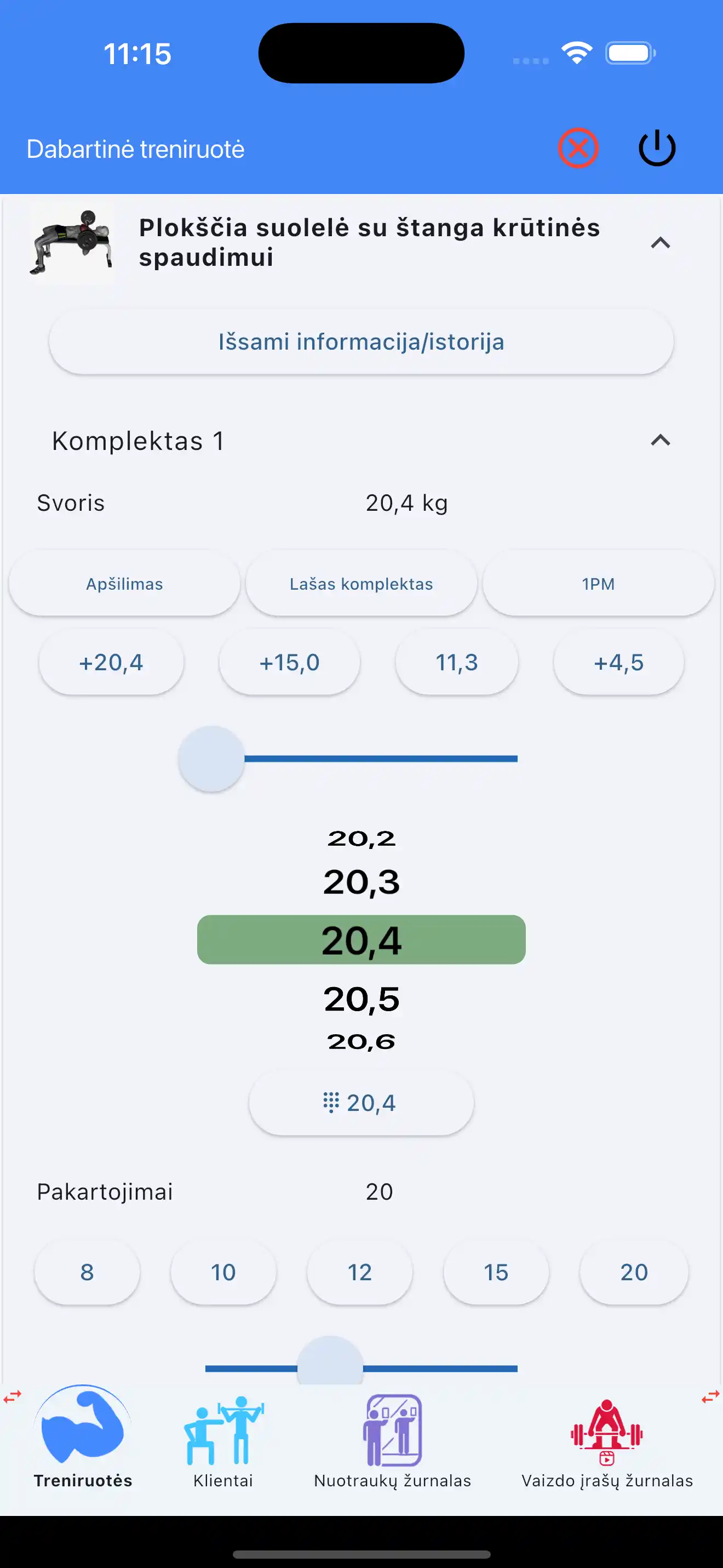 Įvedimas vienu pirštu tik pakartojimai