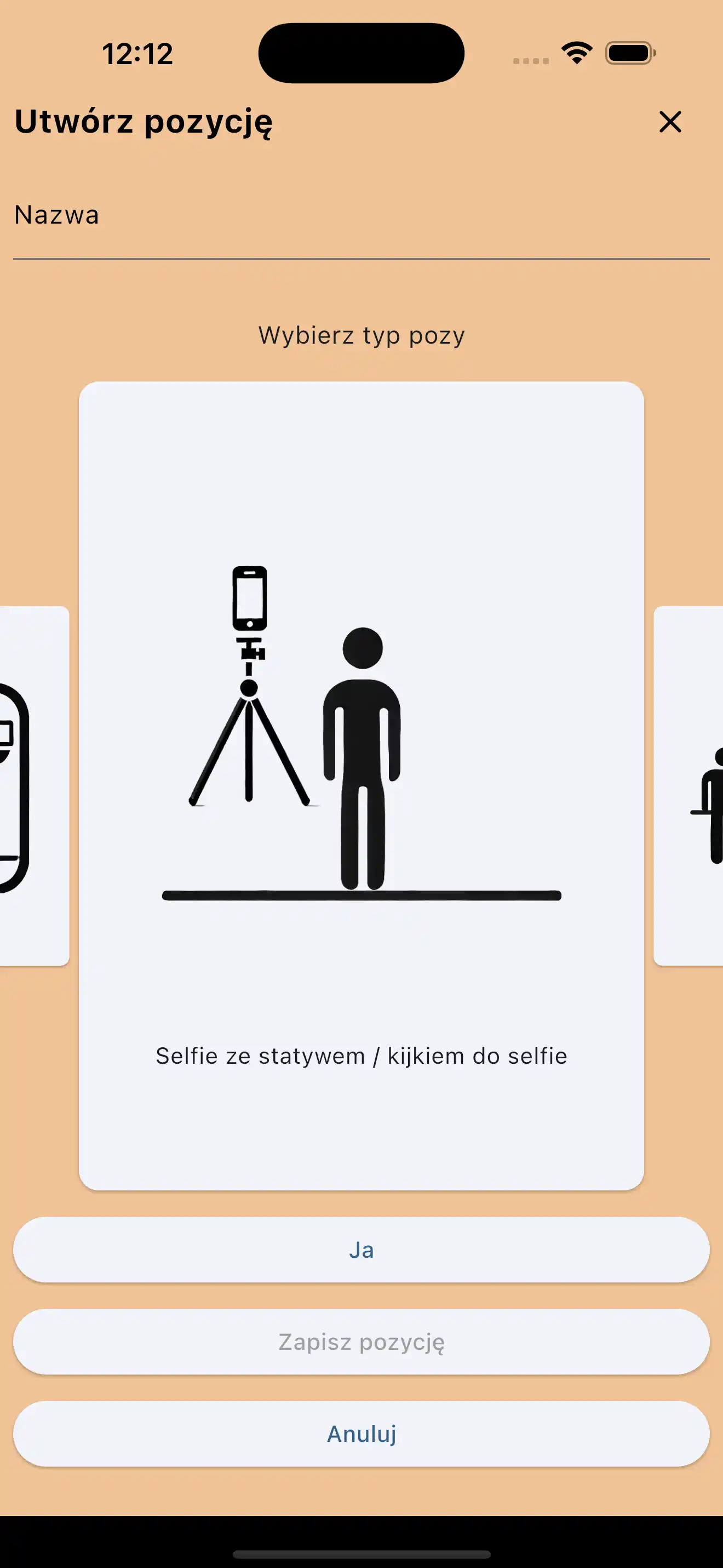 Twórz pozy z kijkiem do selfie
