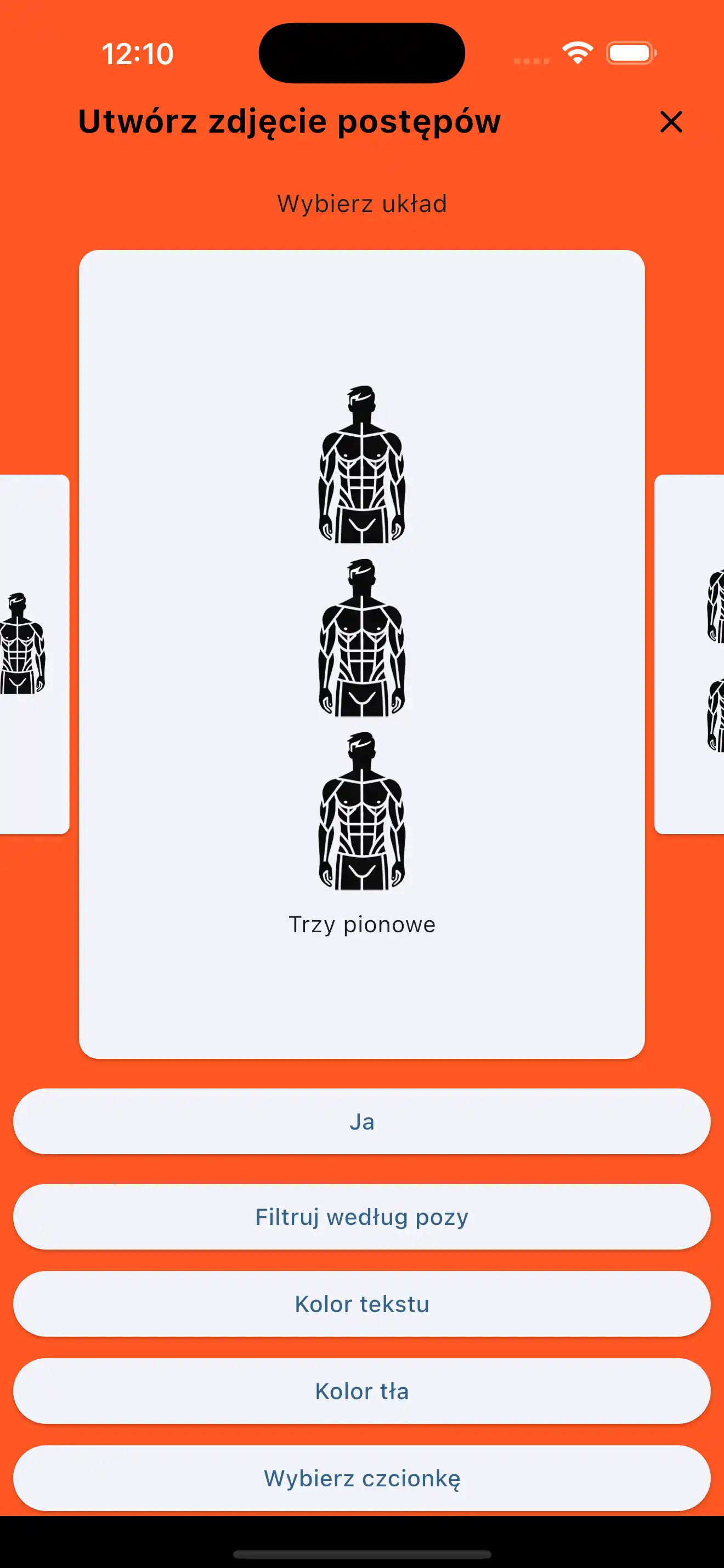 Zdjęcie z postępów potrójne pionowe