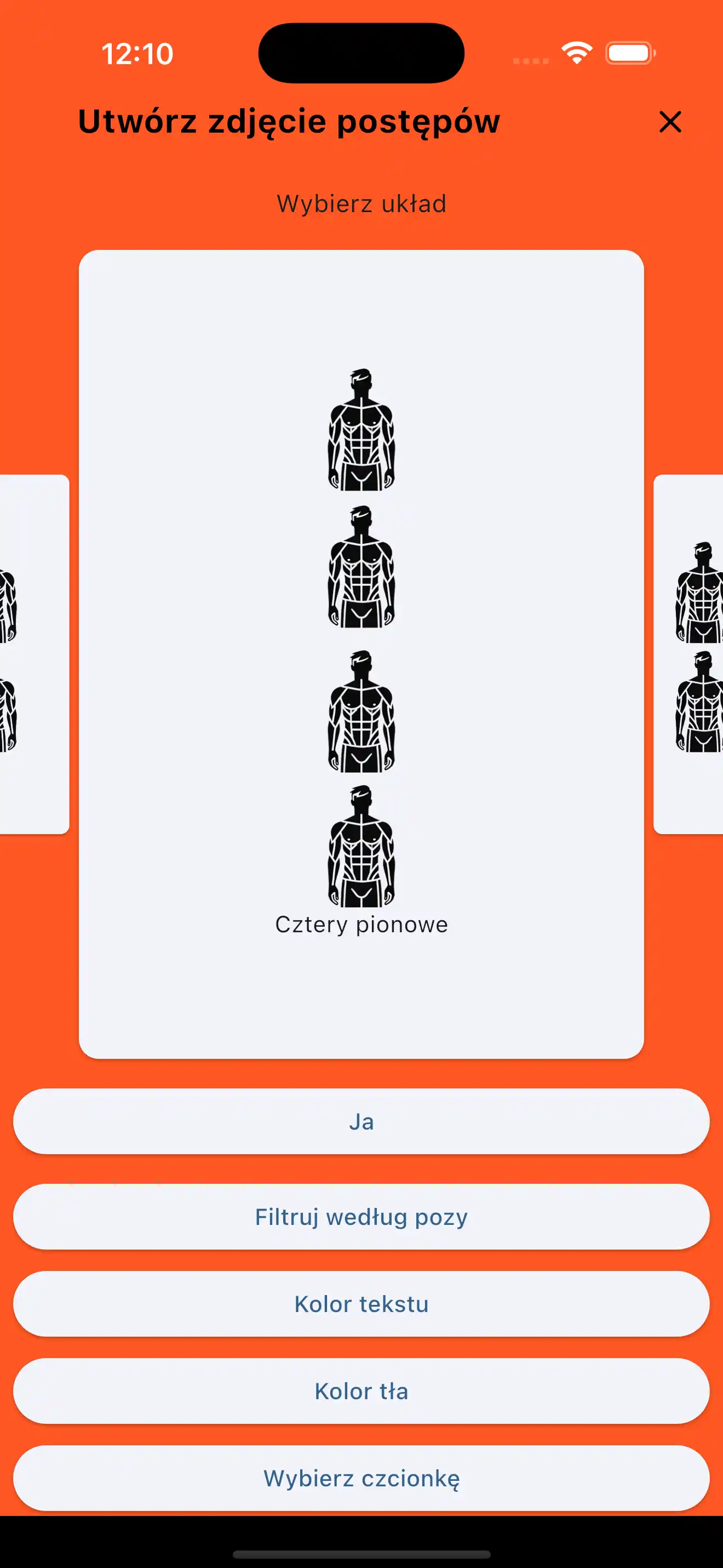 Zdjęcie z postępów poczwórne pionowe