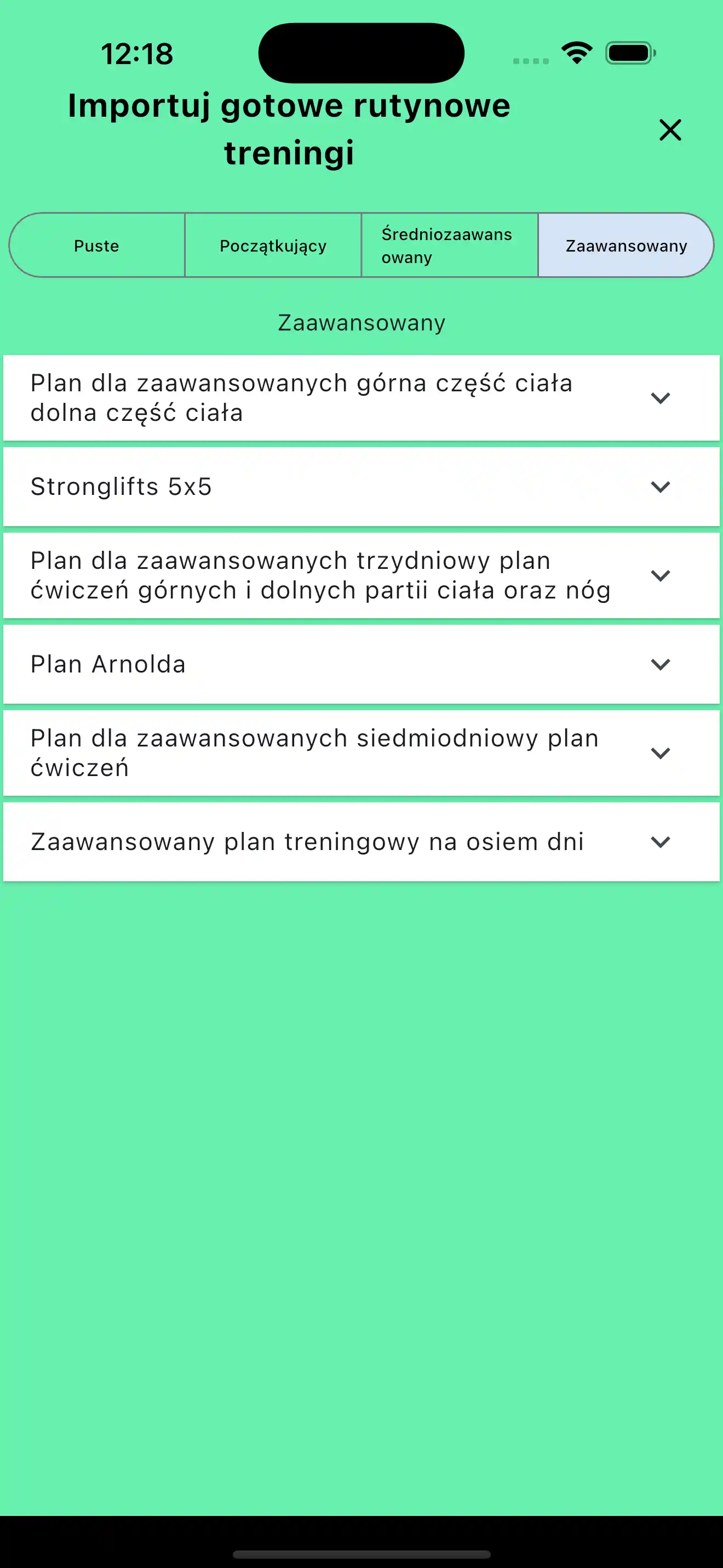 Import rutyn domyślne szablony na telefon
