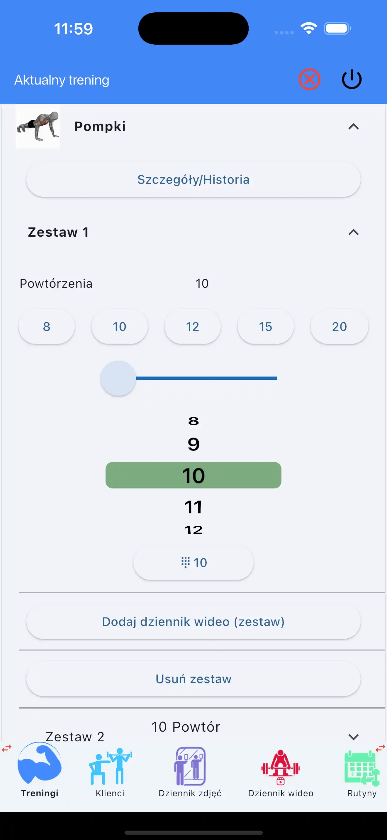 Wprowadzanie jednym palcem tylko powtórzeń