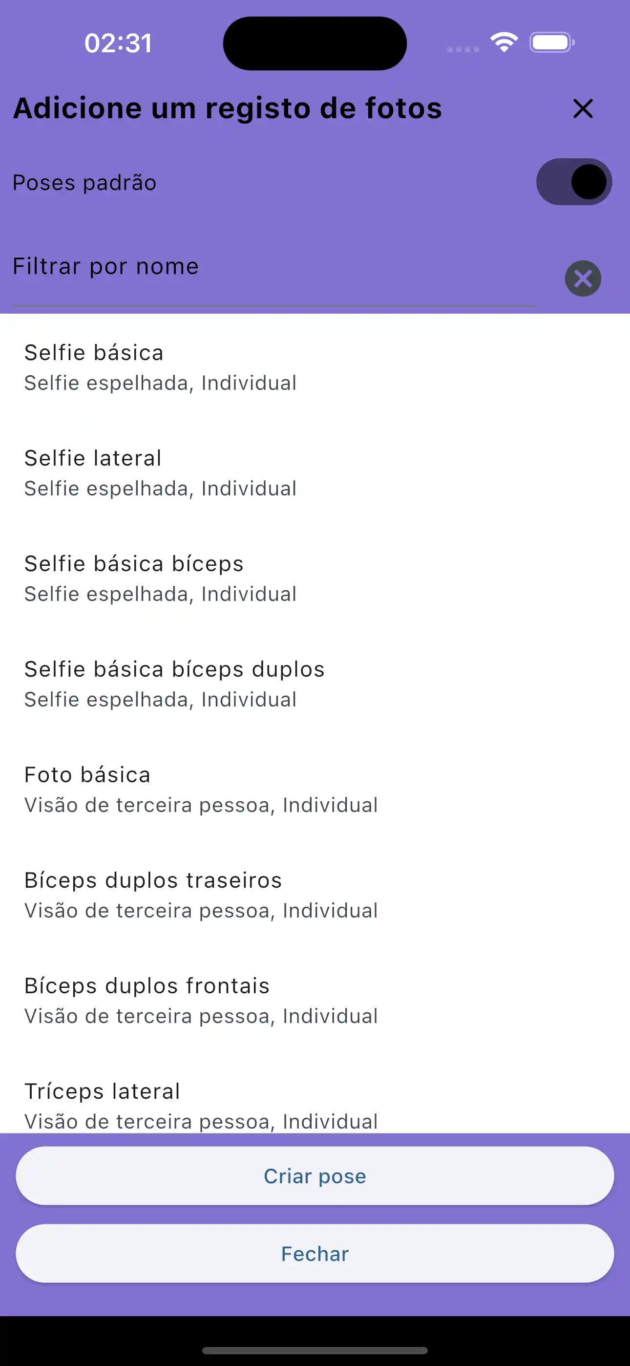 Adicionar registro de fotos