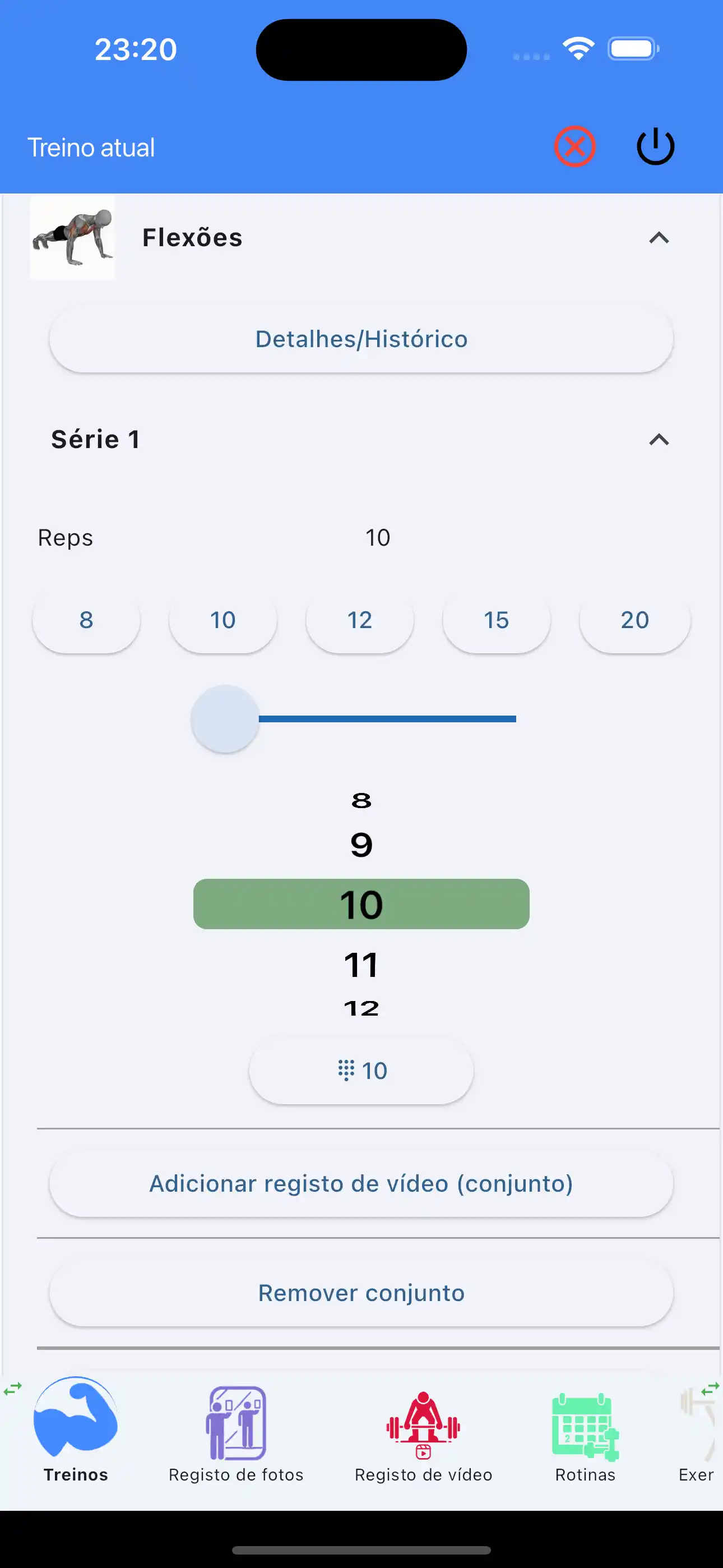 Apenas Repetições de Entrada com Um Dedo