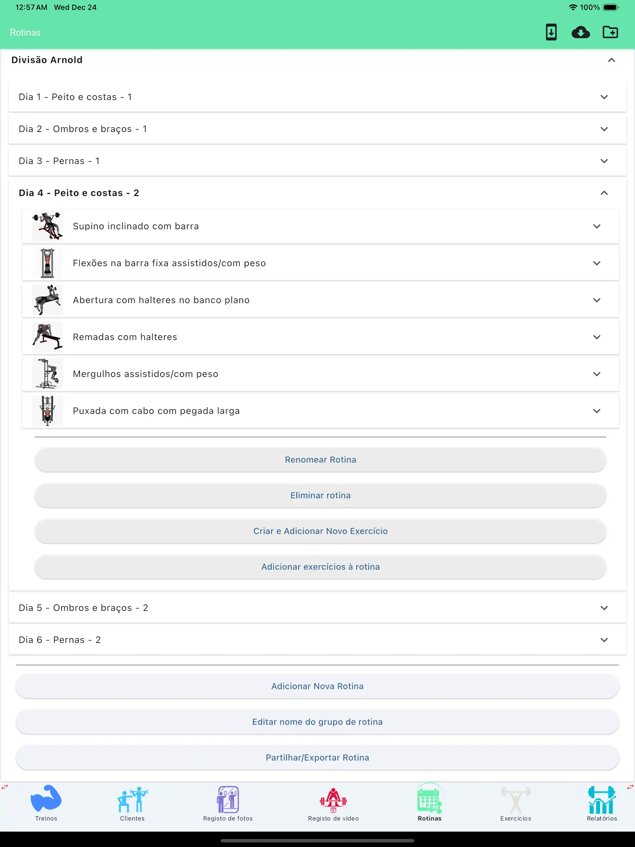 Rotinas importam modelos padrão para tablet