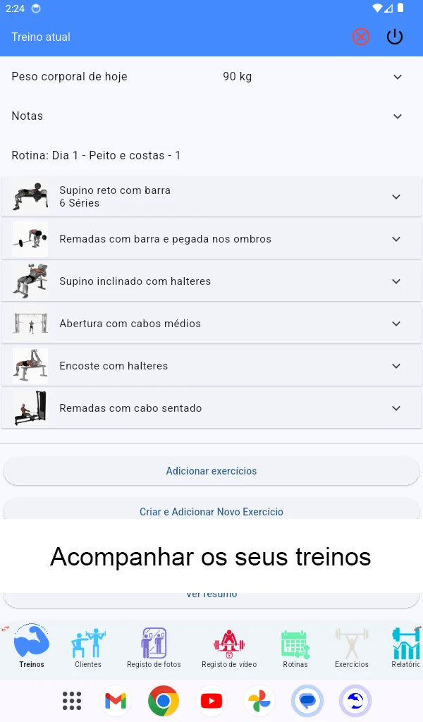 Captura de tela do tablet