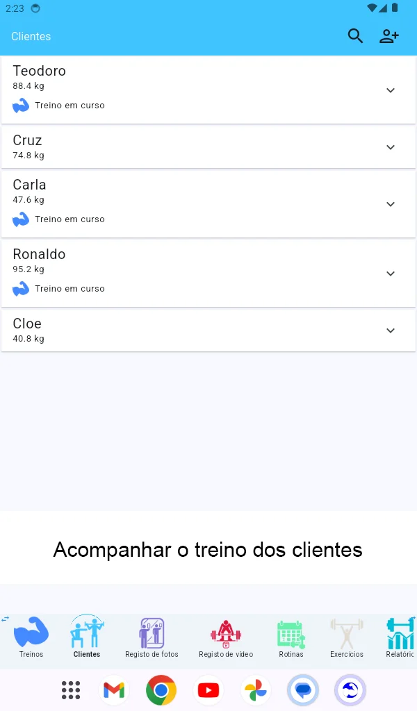 Captura de tela do tablet