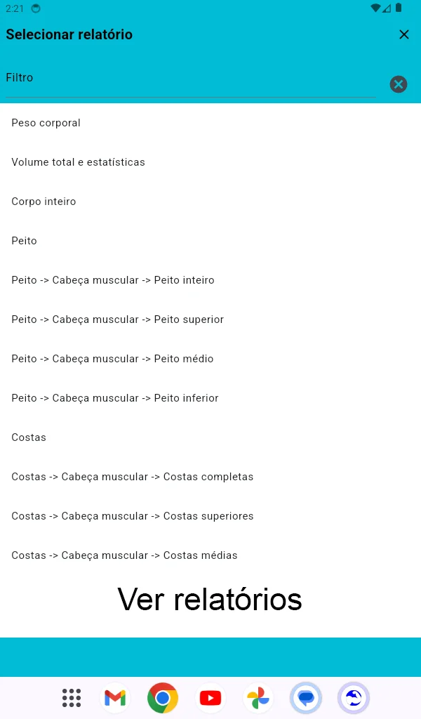 Captura de tela do tablet