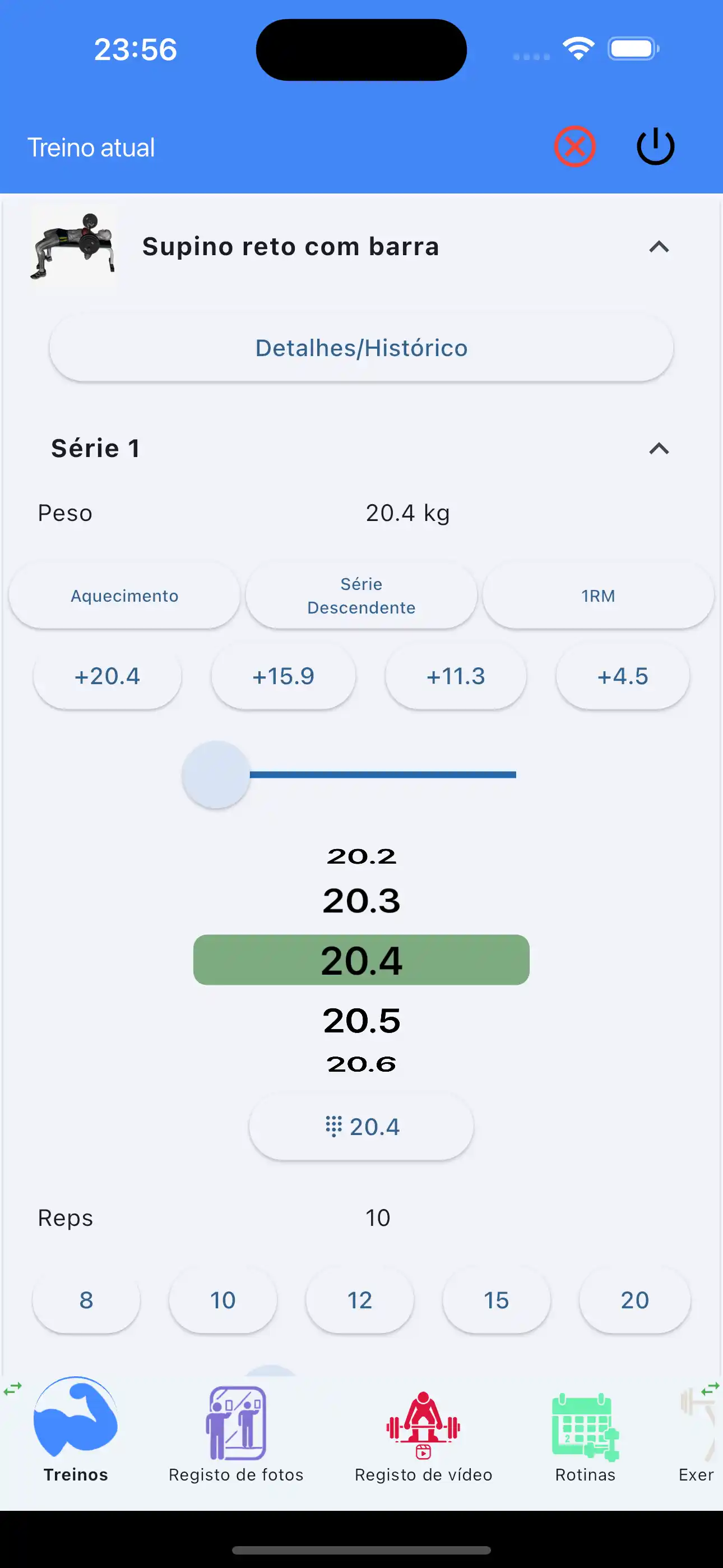 Telefone para acompanhamento de levantamento de peso