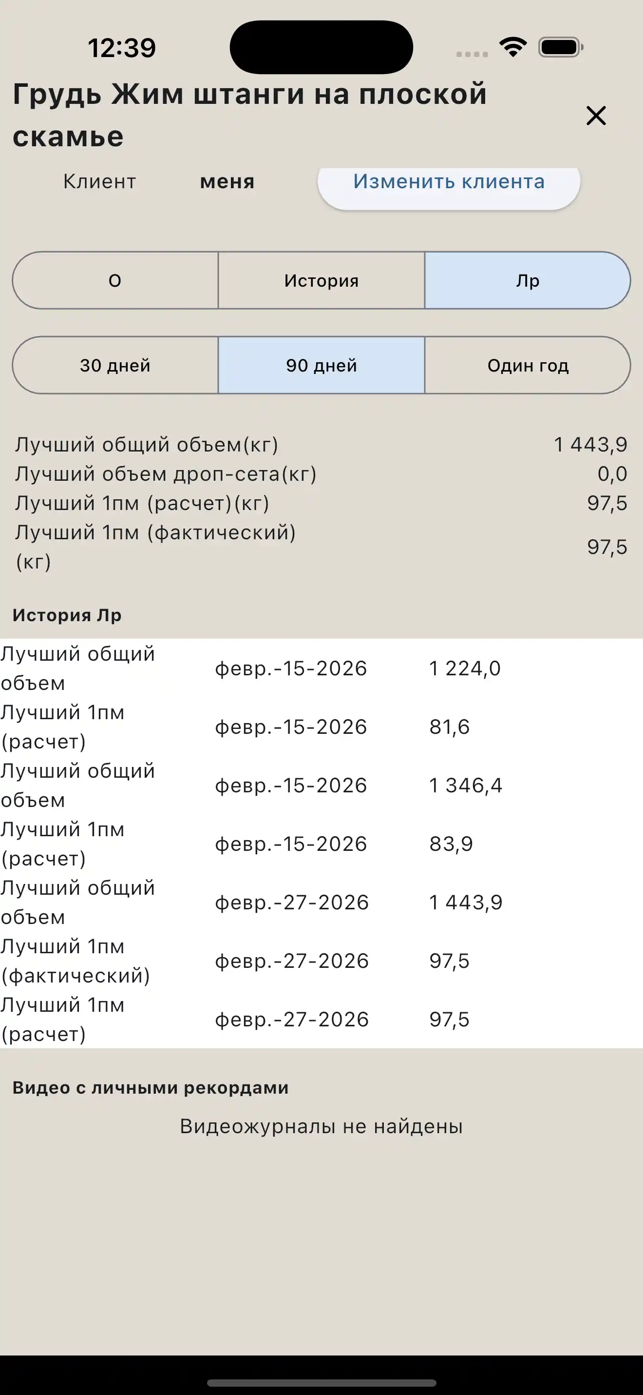 Отчет по PR в тяжелой атлетике