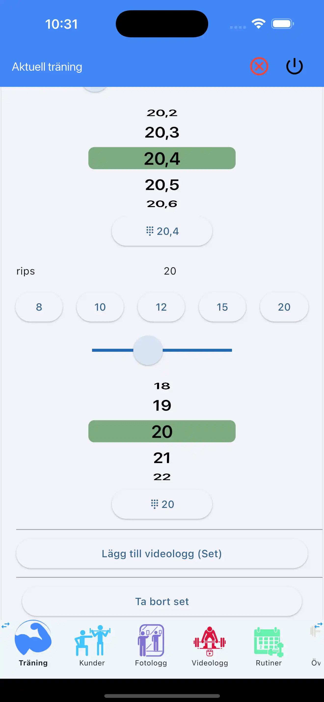 Lägg till Videologg för Set