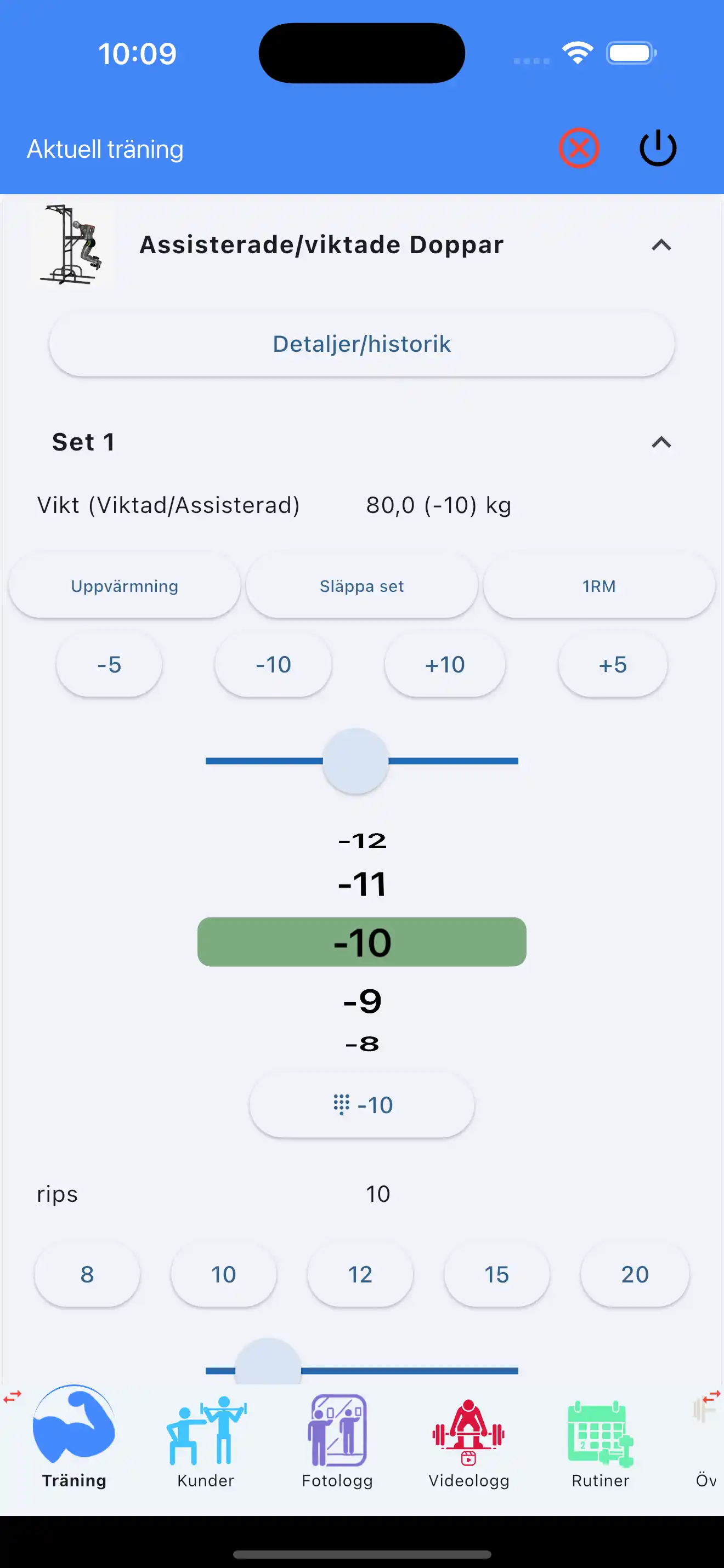 Assisterad/Viktad Övning spårning telefon