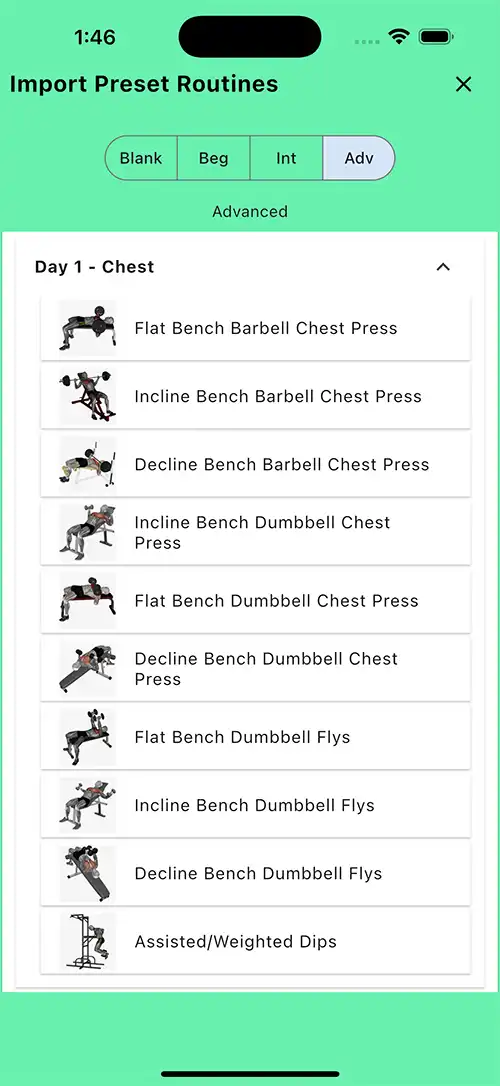Advanced Seven Day Split Day 1 Chest