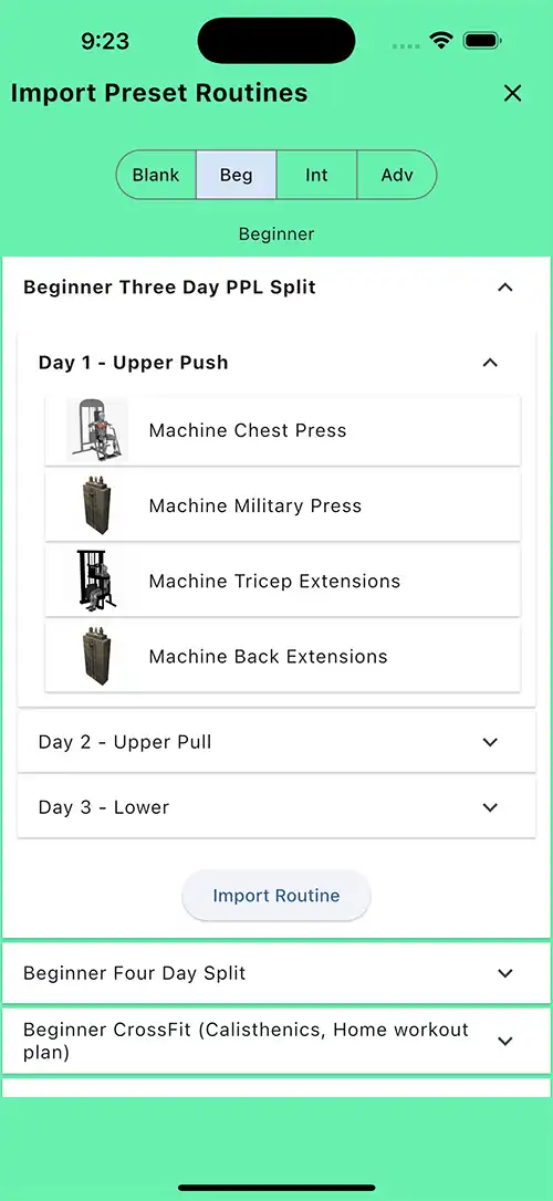Beginner Three Day PPL Split Day 1 Upper Push