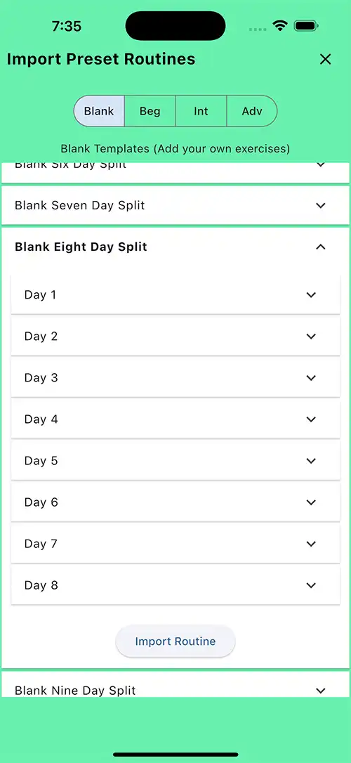 Custom Blank Eight Day Split