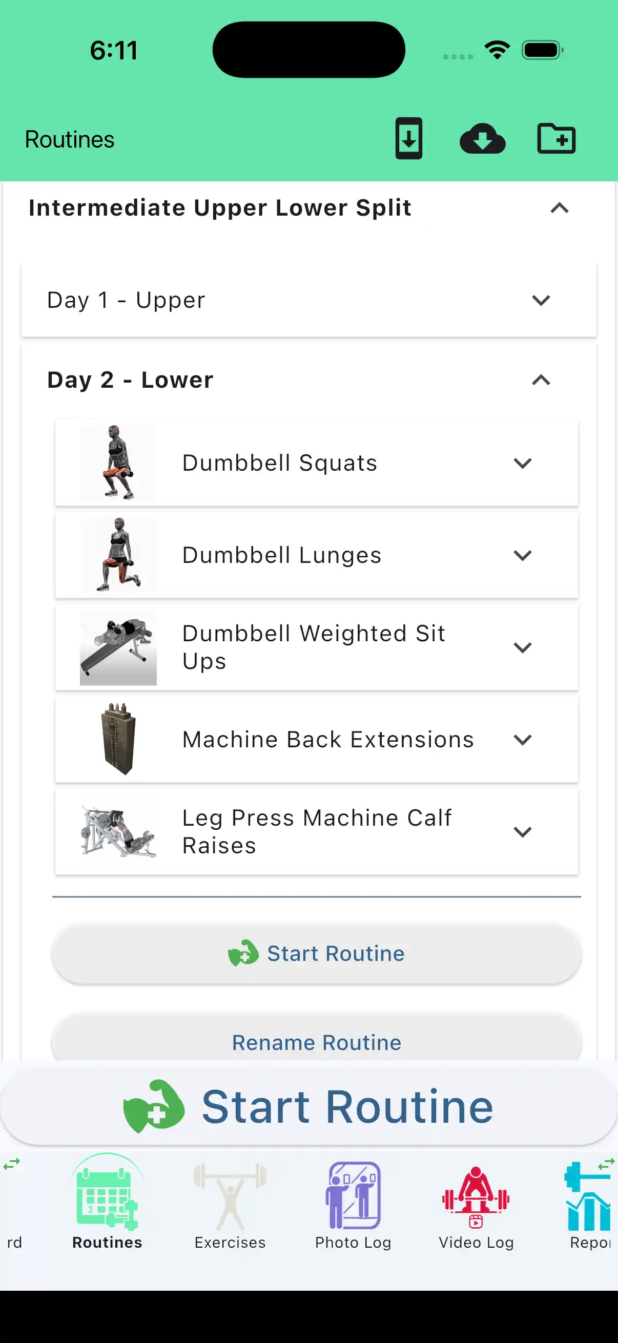 Intermediate two day split - day 2 lower