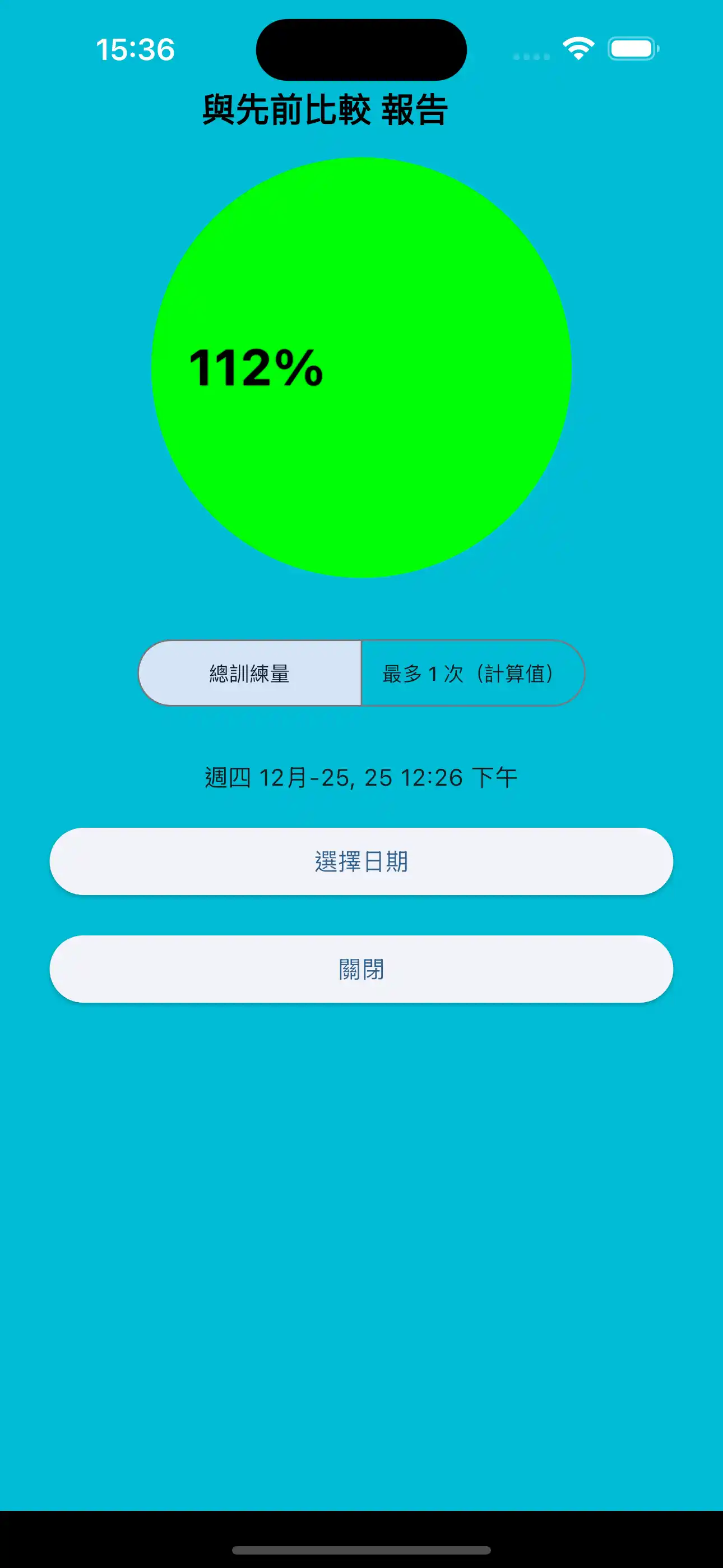 比較之前的重量訓練量